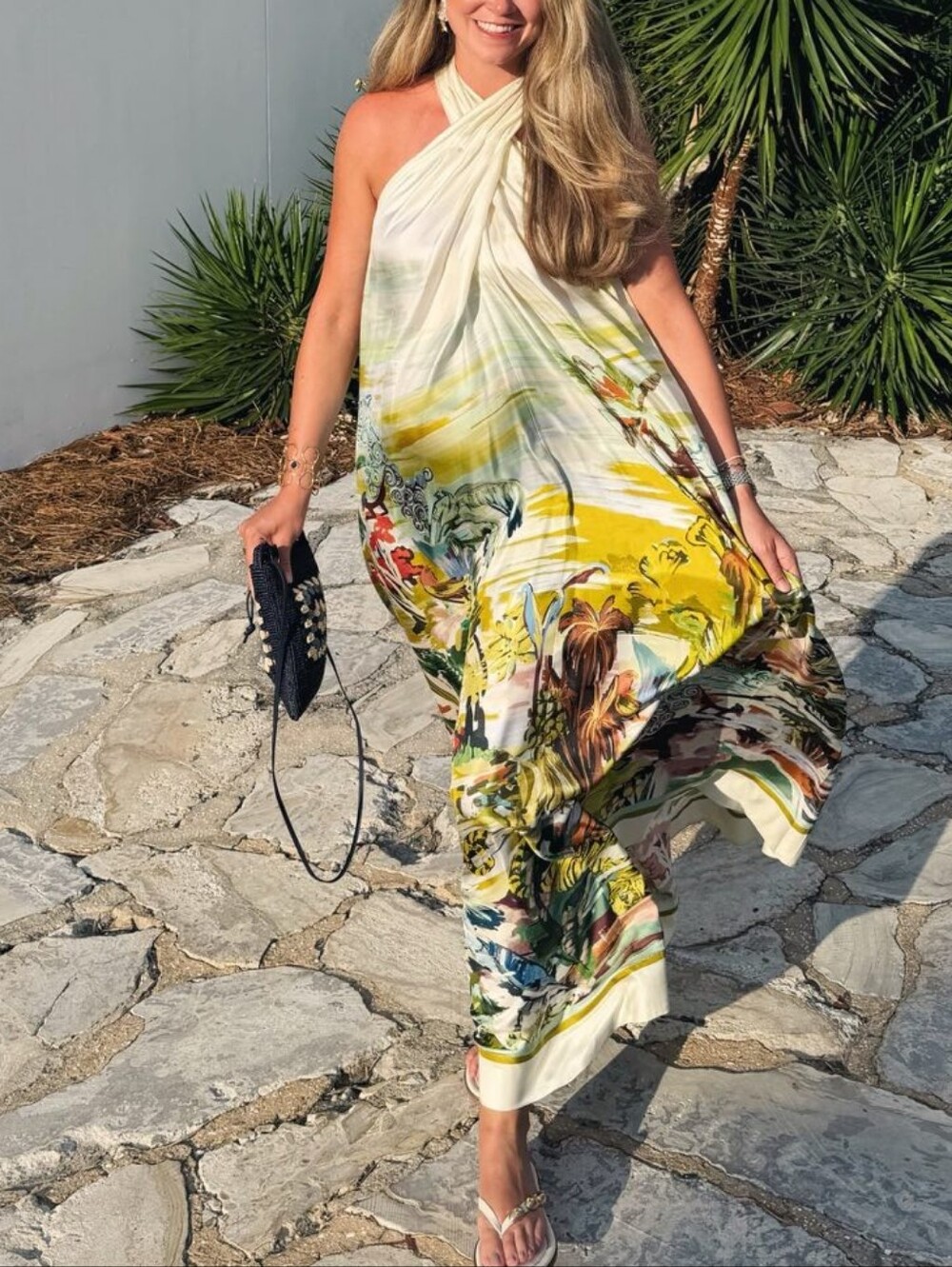 ALEMAIS jungle boogie printed halterneck silk maxi dress - Picture 6 of 14